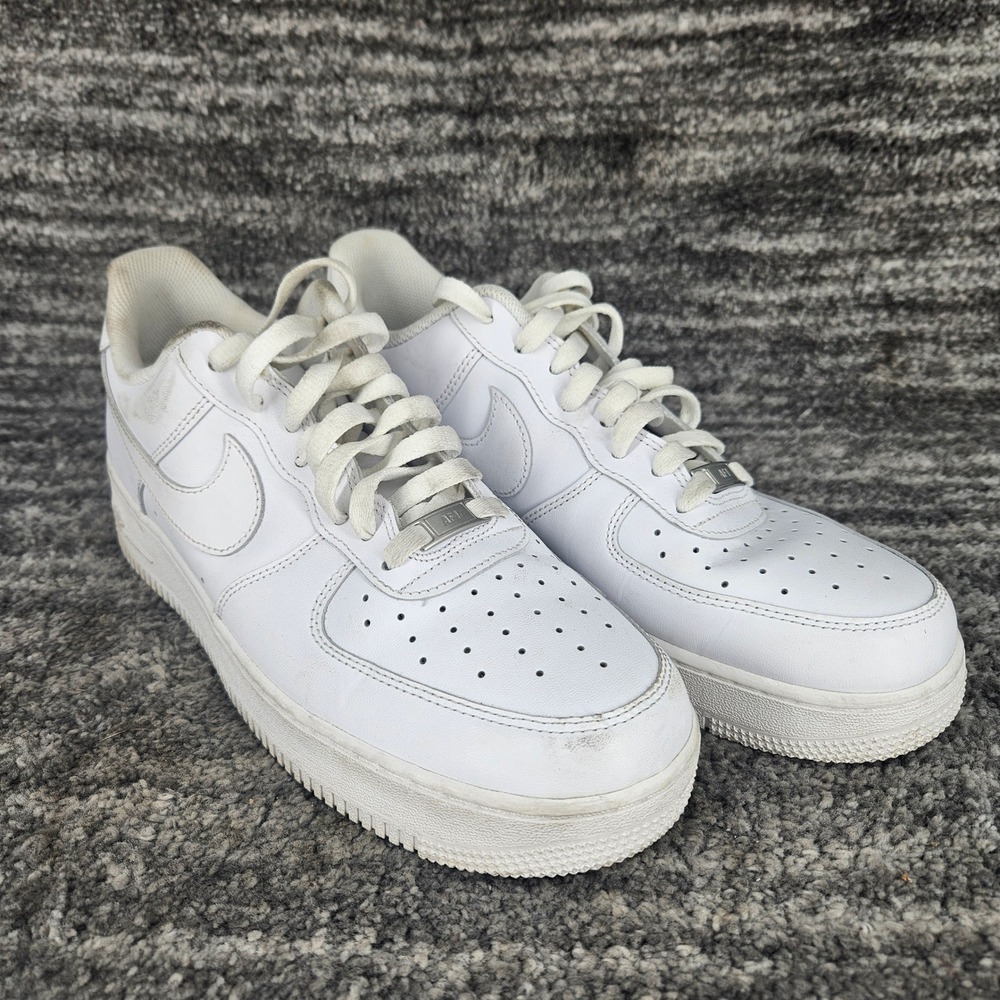 Nike Air Force 1 Low White Leather Sneakers Classic Shoes Mens Size 11